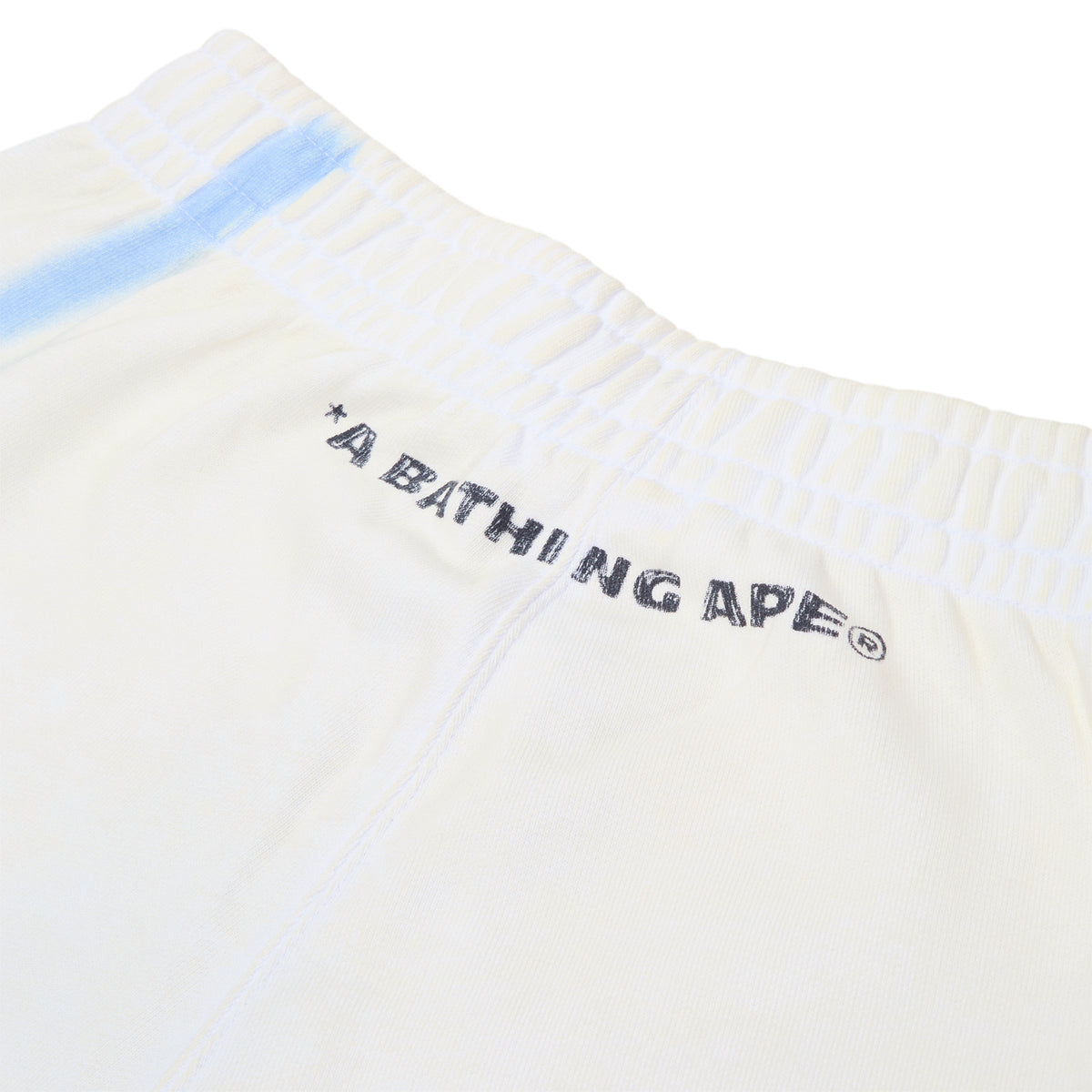 A Bathing Ape Heavy Wash Hand Draw Football Logo Relaxed Fit Sweat Shorts M (White)
