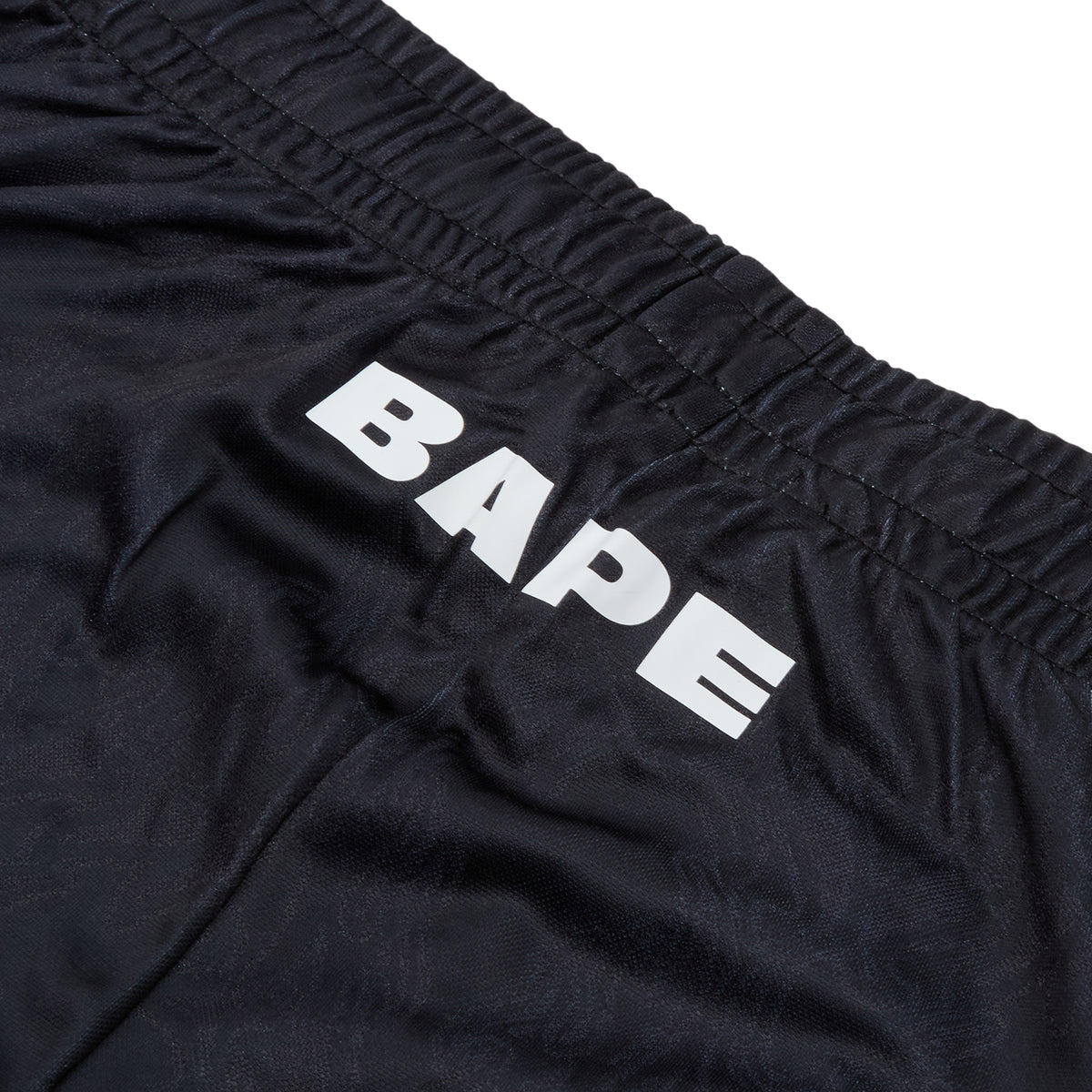 A Bathing Ape Ape Flame Monogram Jacquard Relaxed Fit Football Shorts M (Black)