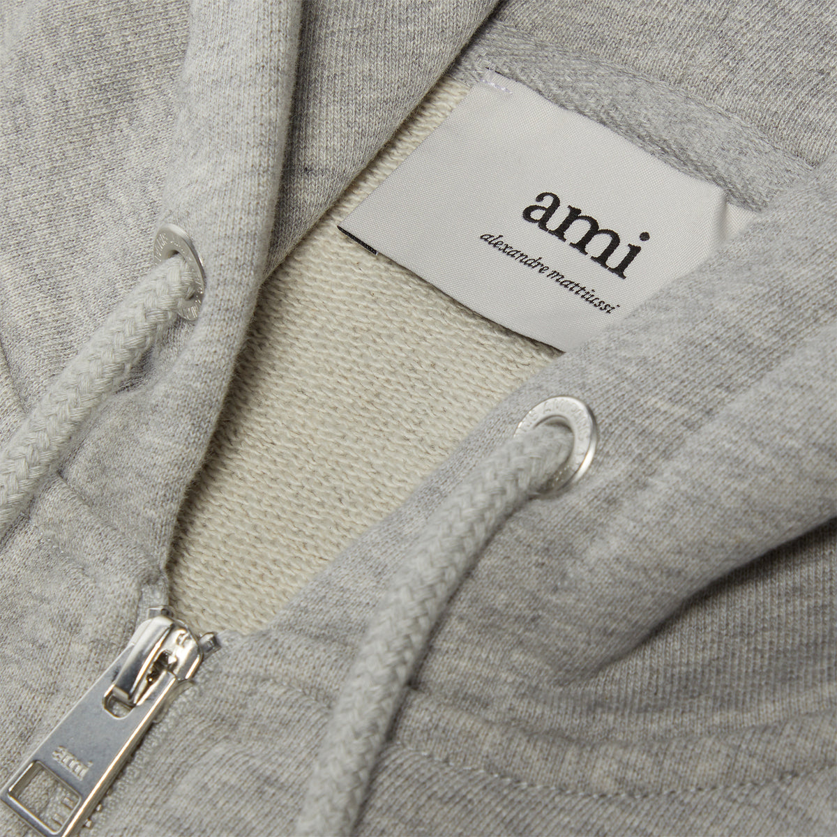 AMI Paris ADC Zip Hoodie (Heather Ash Grey)