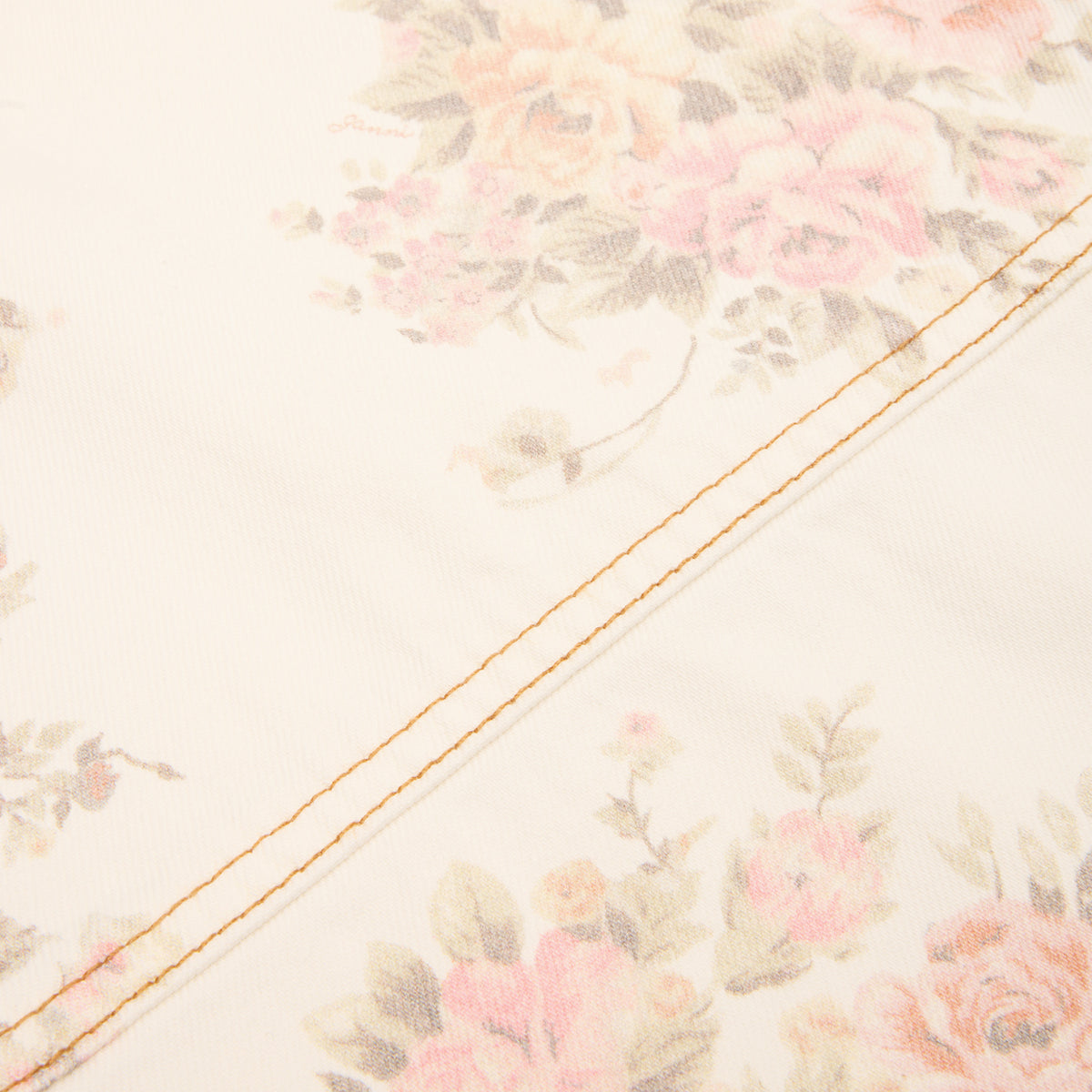 GANNI Floral Printed Stary Jeans (Egret)