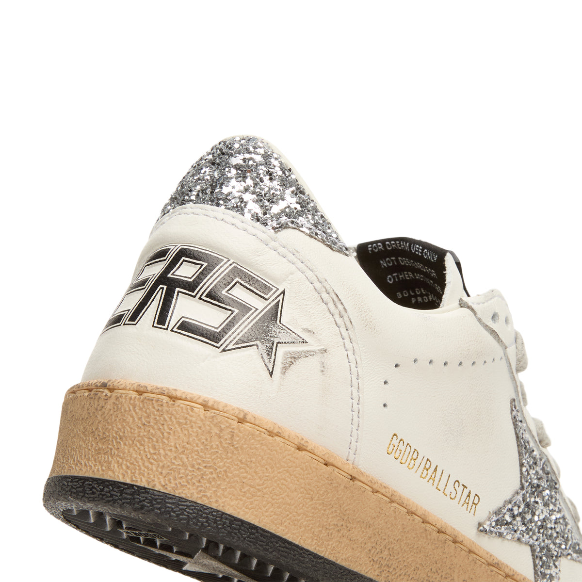 Golden Goose Ballstar Nappa Upper And Spur Glitter (White/ Silver)