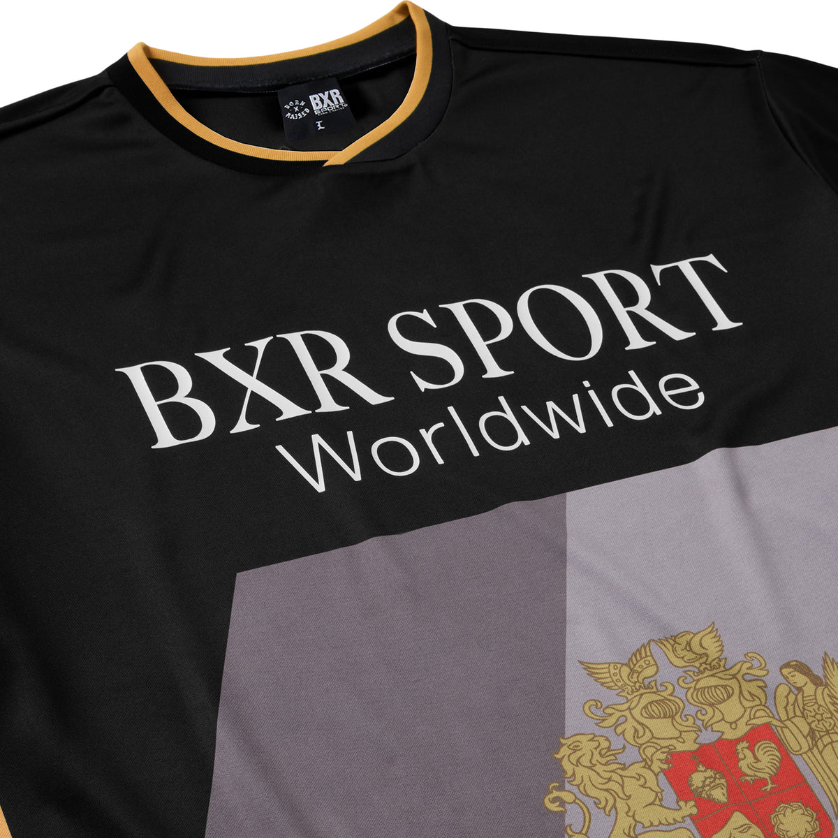 Born x Raised Crest Soccer Jersey (Black W/ Grey)