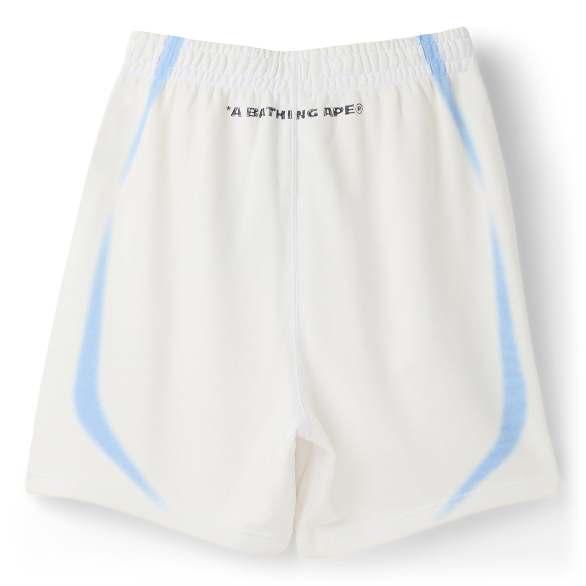 A Bathing Ape Heavy Wash Hand Draw Football Logo Relaxed Fit Sweat Shorts M (White)