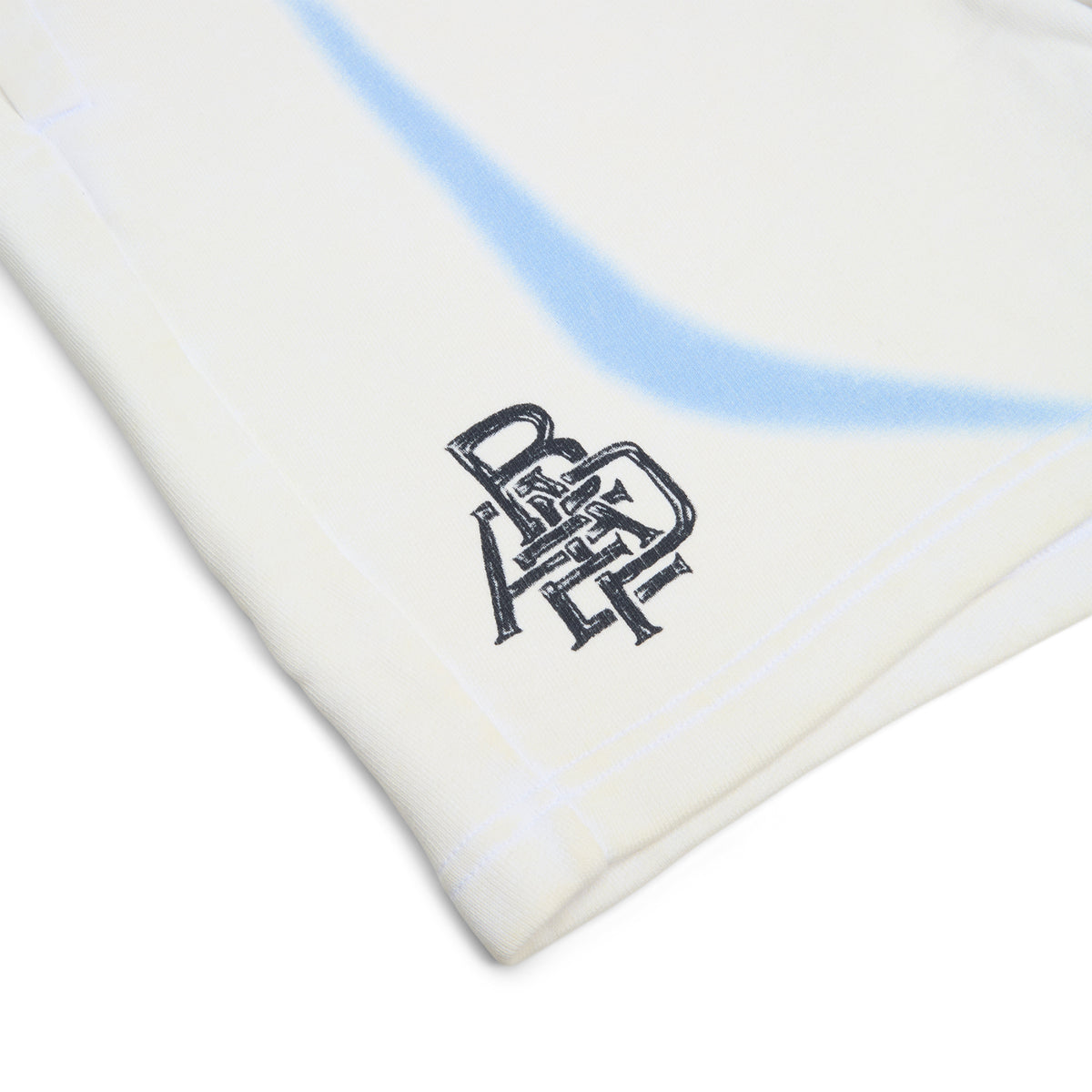 A Bathing Ape Heavy Wash Hand Draw Football Logo Relaxed Fit Sweat Shorts M (White)