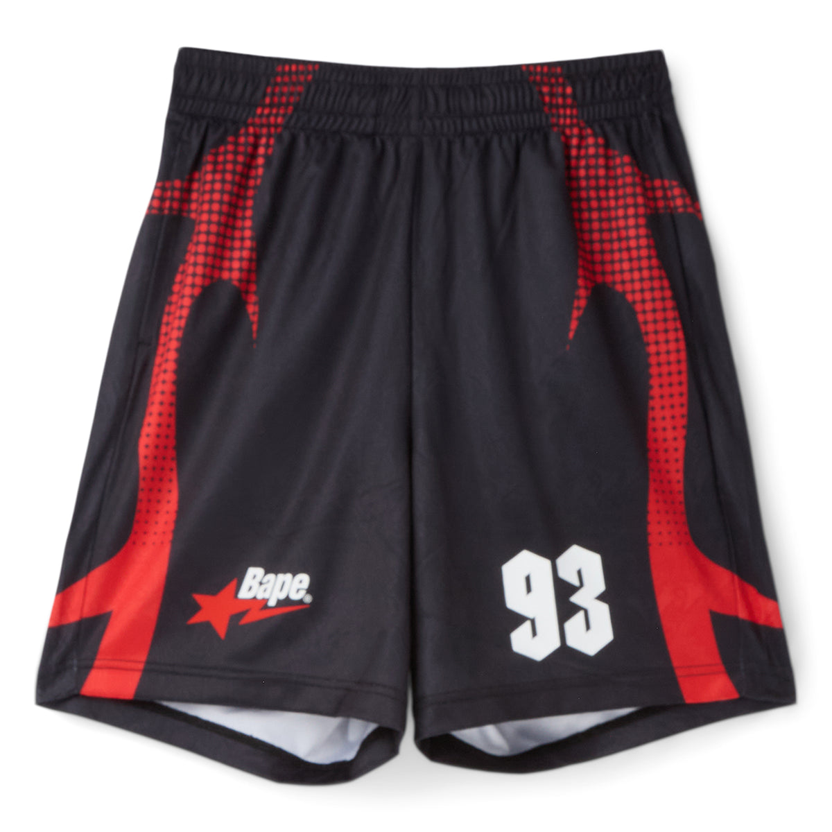 A Bathing Ape Ape Flame Monogram Jacquard Relaxed Fit Football Shorts M (Black)