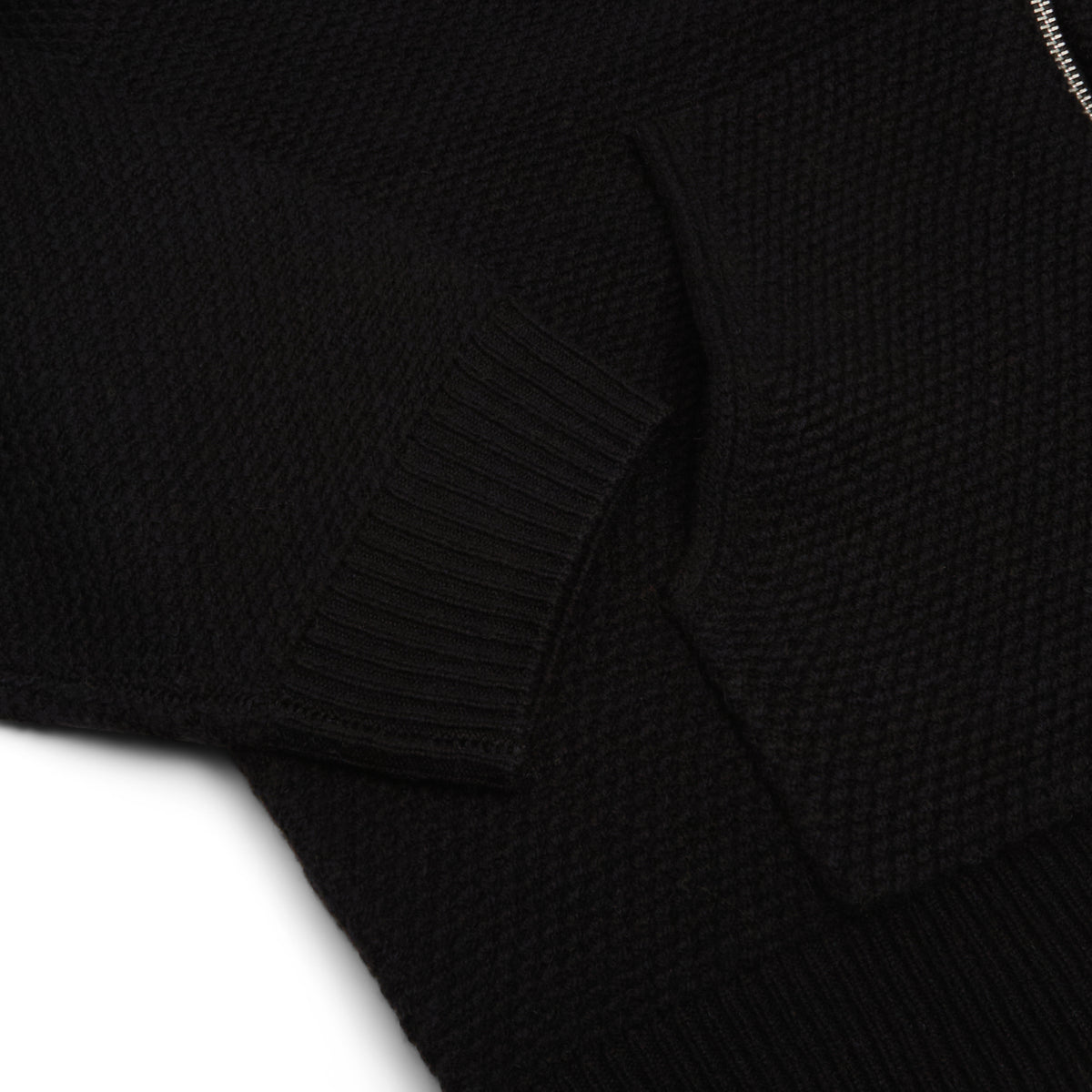Stussy Textured Zip Hooded Sweater (Black)