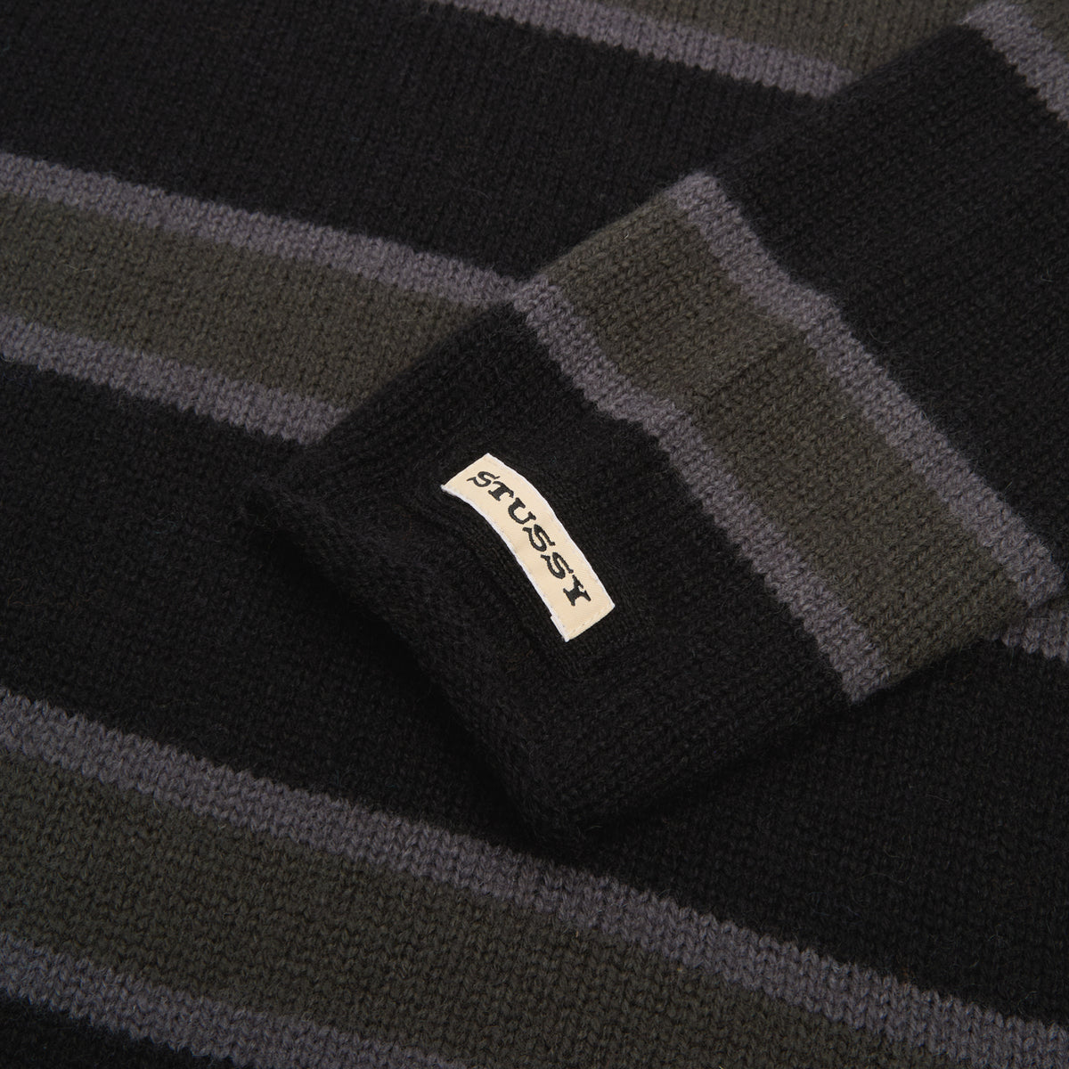 Stussy Striped Wool Sweater (Black)