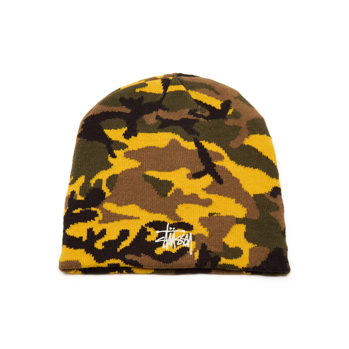 Stussy Basic Jacquard Skullcap (Yellow Camo)