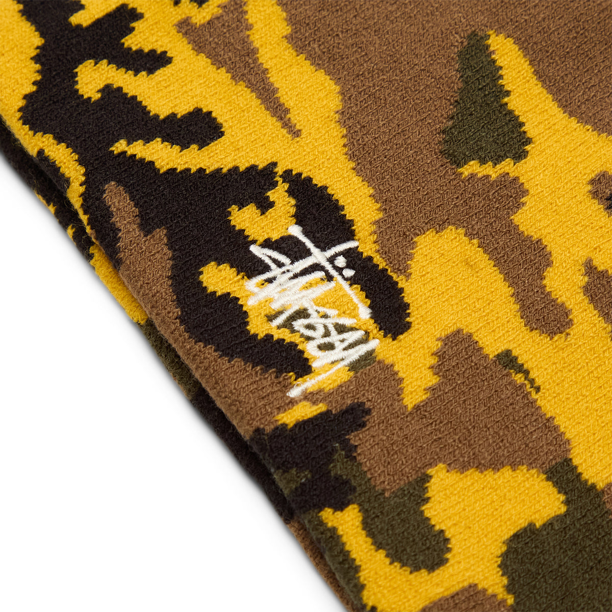 Stussy Basic Jacquard Skullcap (Yellow Camo)