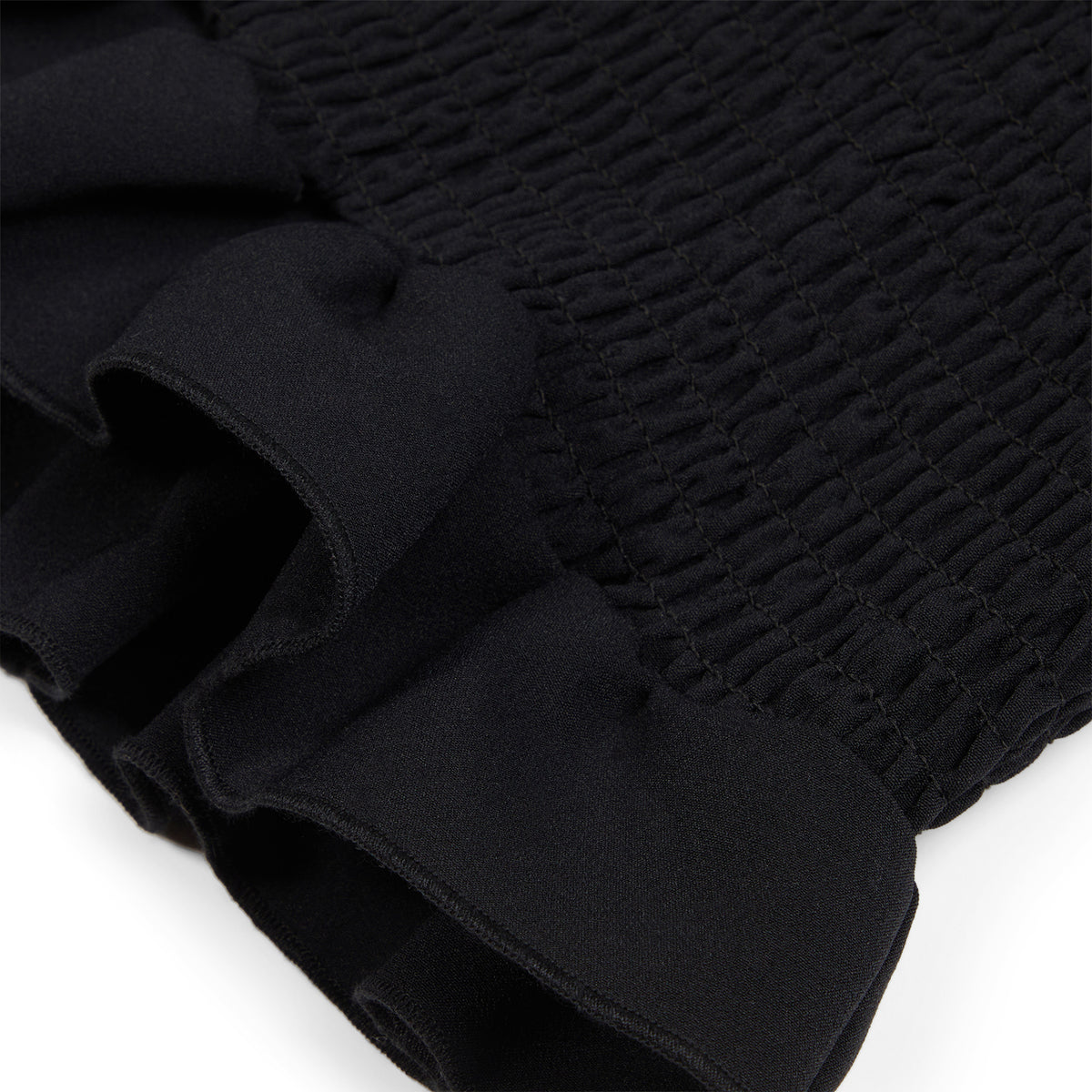 Danielle Guizio Constance Smocked Skirt (Black)
