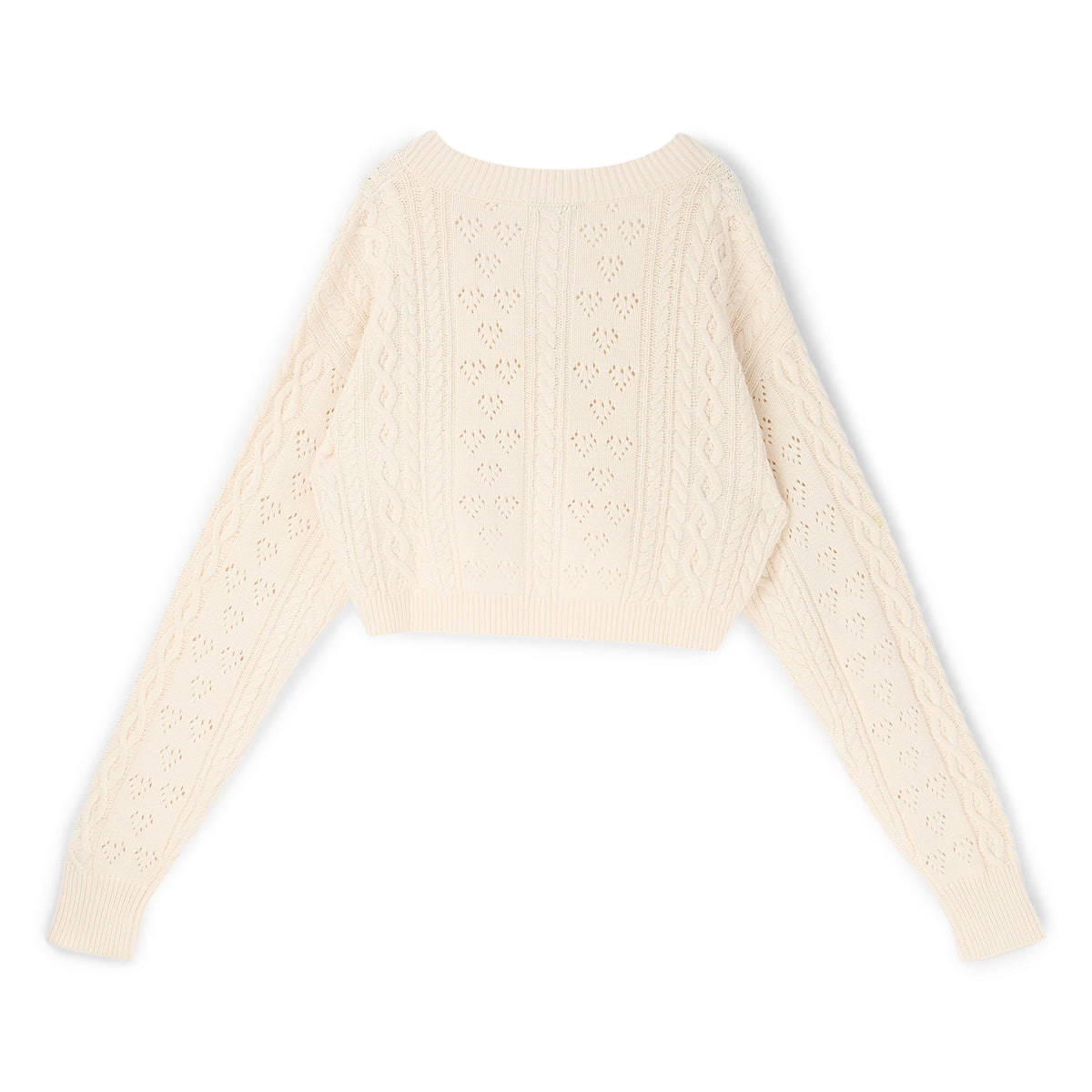 Danielle Guizio Noah Cable Crop Cardigan (Snow white)