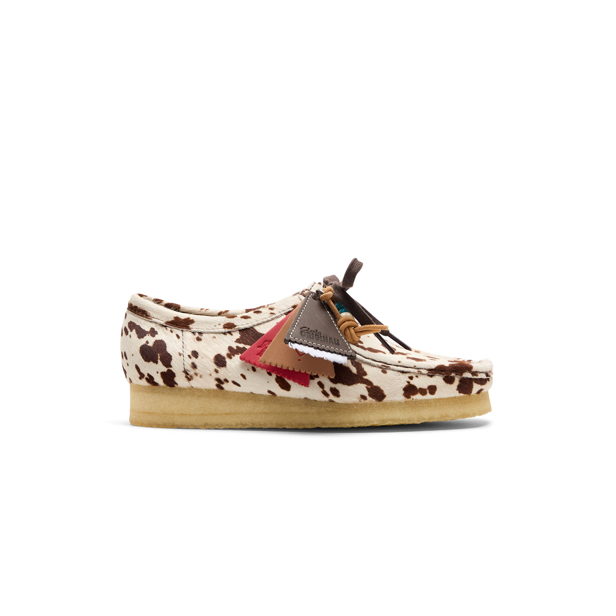 Clarks WMNS Wallabee (Brown Cow Print)