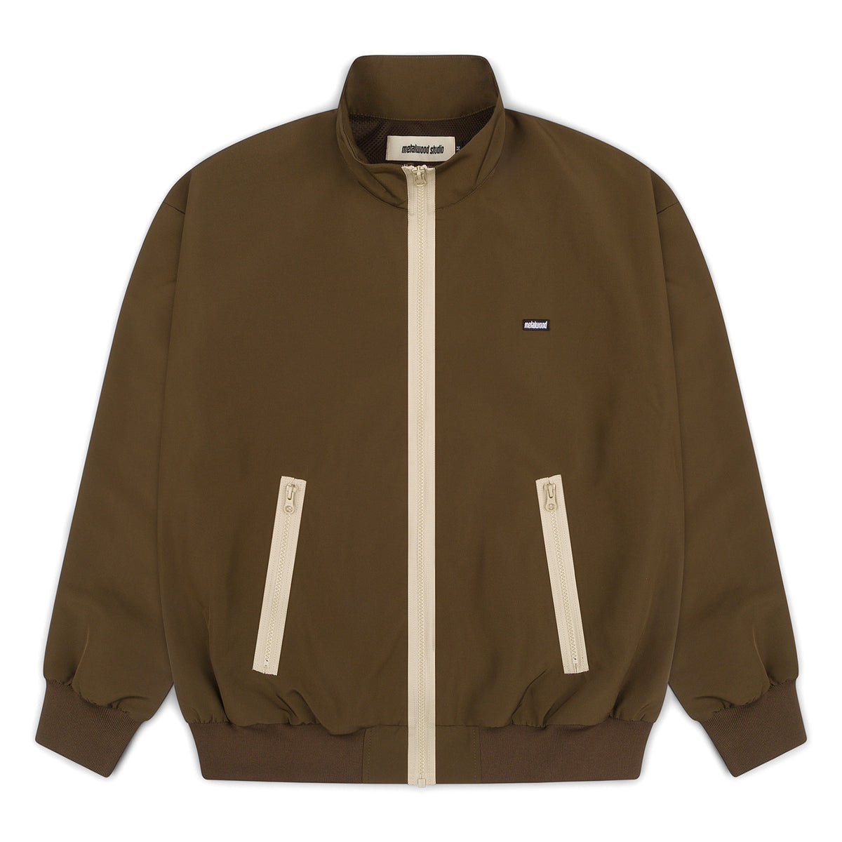 Metalwood Studio Contrast Zip Windbreaker (Brown)