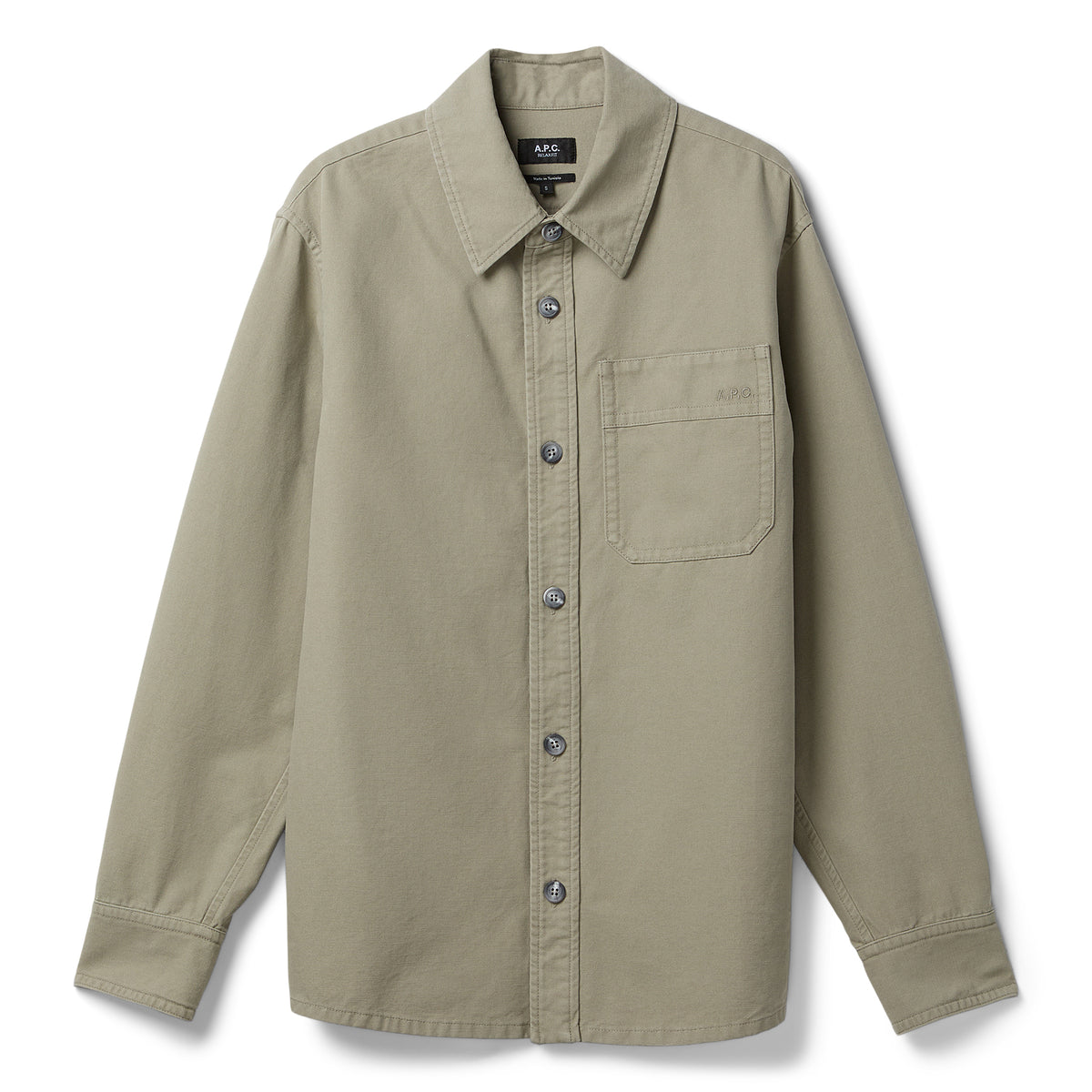 A.P.C. Basile Canvas Overshirt (Gray Green)