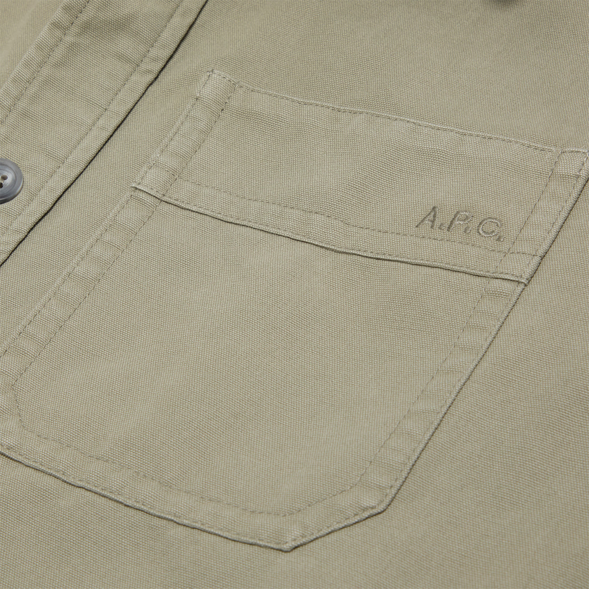 A.P.C. Basile Canvas Overshirt (Gray Green)