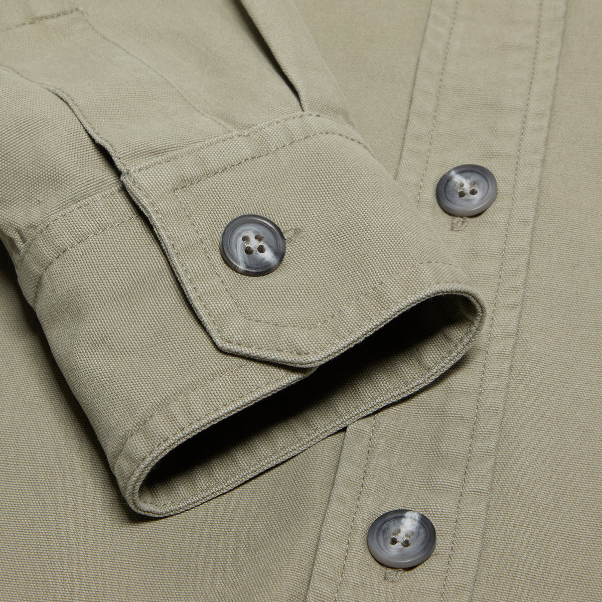 A.P.C. Basile Canvas Overshirt (Gray Green)