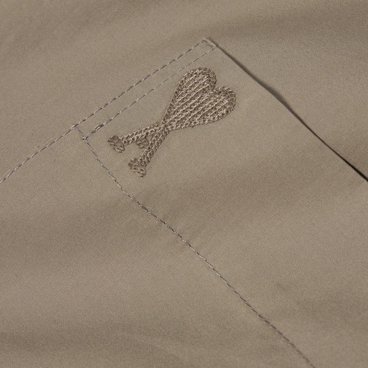 AMI Paris Short Sleeve Boxy Shirt (Ash)