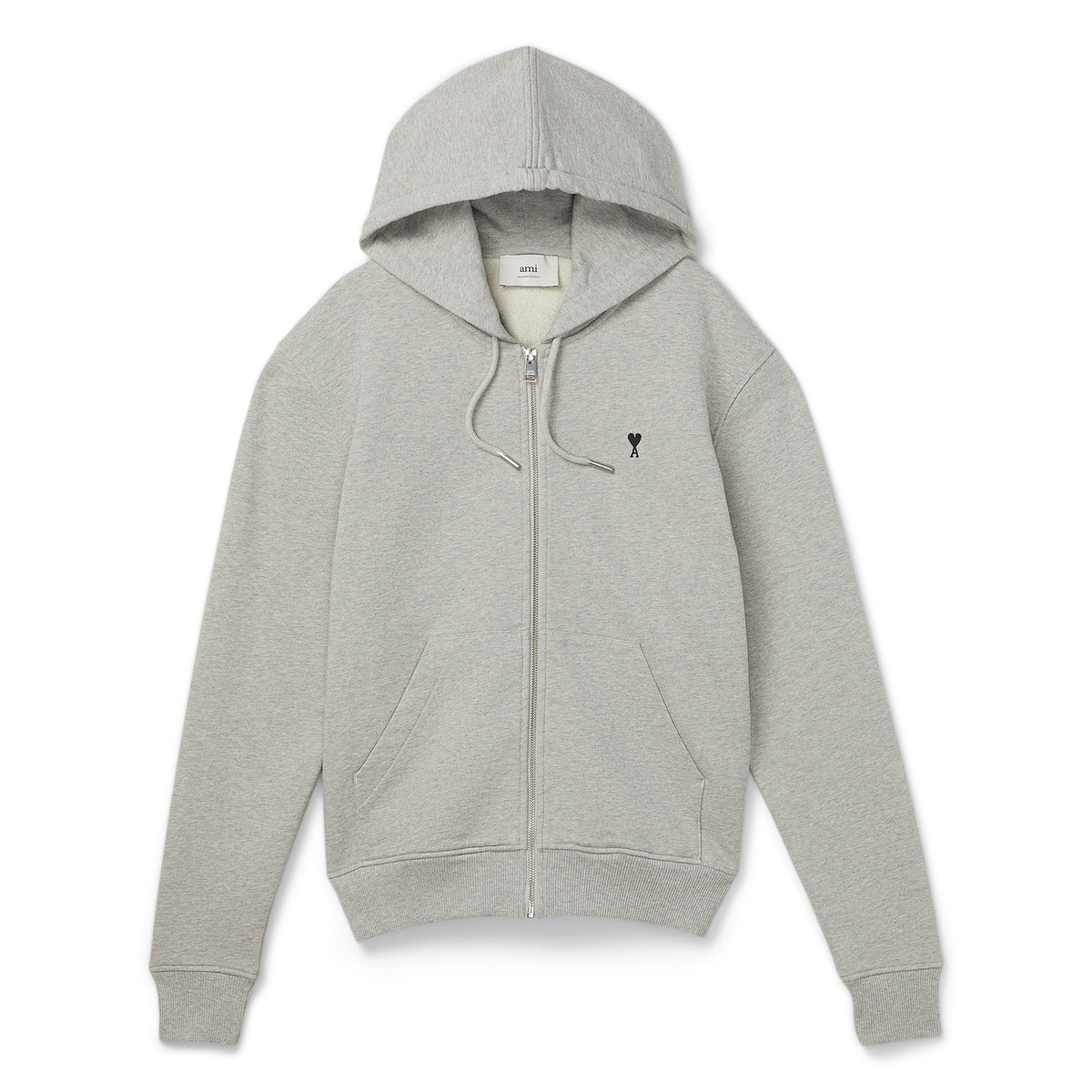 AMI Paris ADC Zip Hoodie (Heather Ash Grey)