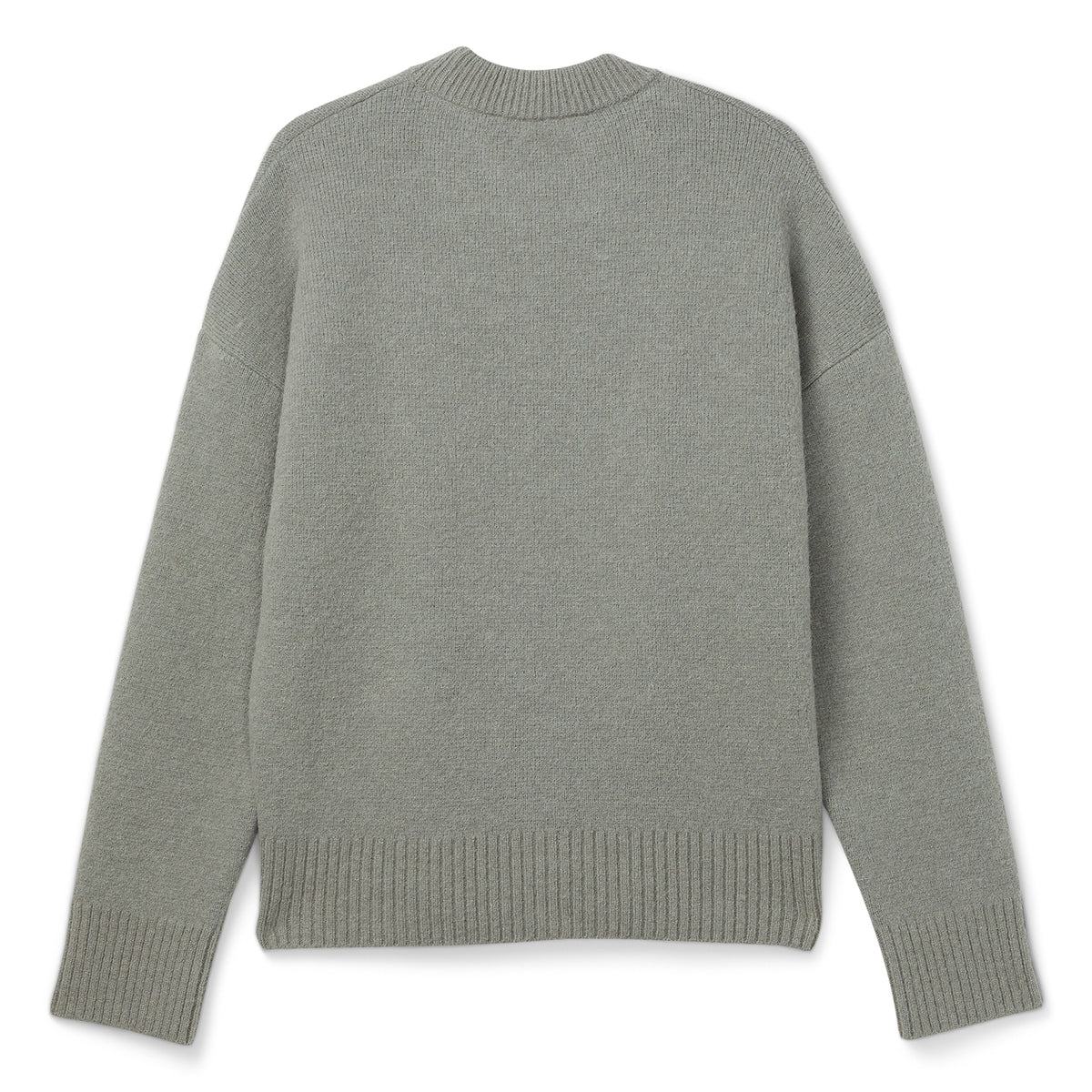 AMI Paris ADC Alpaca Crewneck Sweater (Grey/Off white)