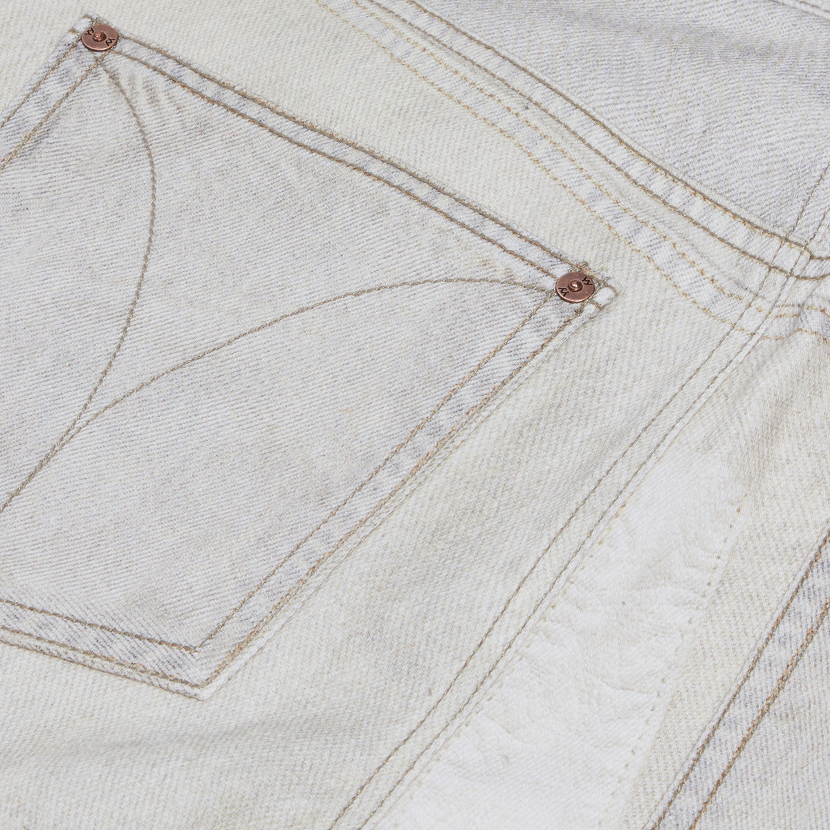OPEN YY Patchwork Effect Loose Bootcut (Beige)