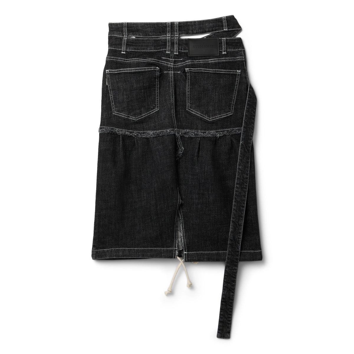 Ottolinger Signature Wrap Denim Skirt (Black wash)