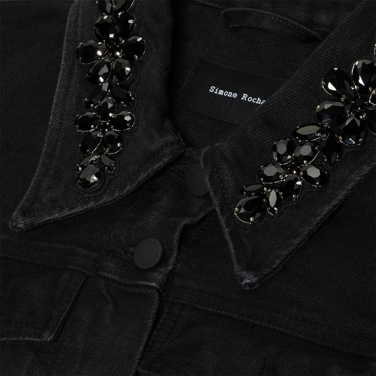 Simone Rocha Sculpted Short Denim Coat (Black/Jet)