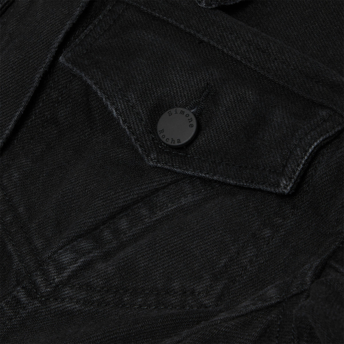 Simone Rocha Sculpted Short Denim Coat (Black/Jet)