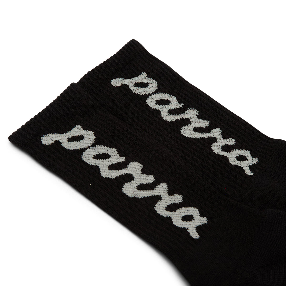 By Parra Lowercase Scriptlogo Crew Socks (Black)