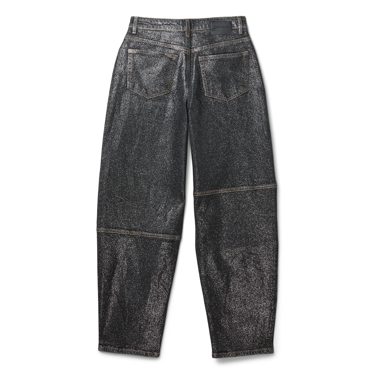 GANNI Shimmery Foil Denim Stary (Washed Black/Black)