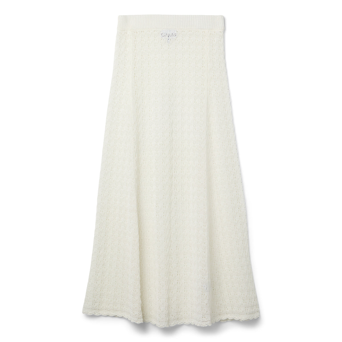 GANNI Shiny Pointelle Long Skirt (Egret)