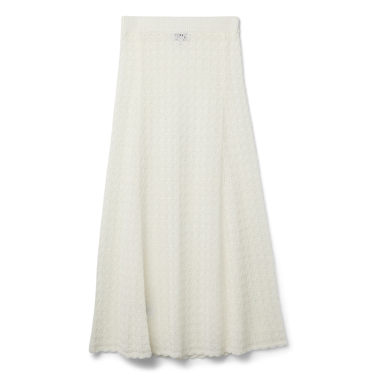GANNI Shiny Pointelle Long Skirt (Egret)