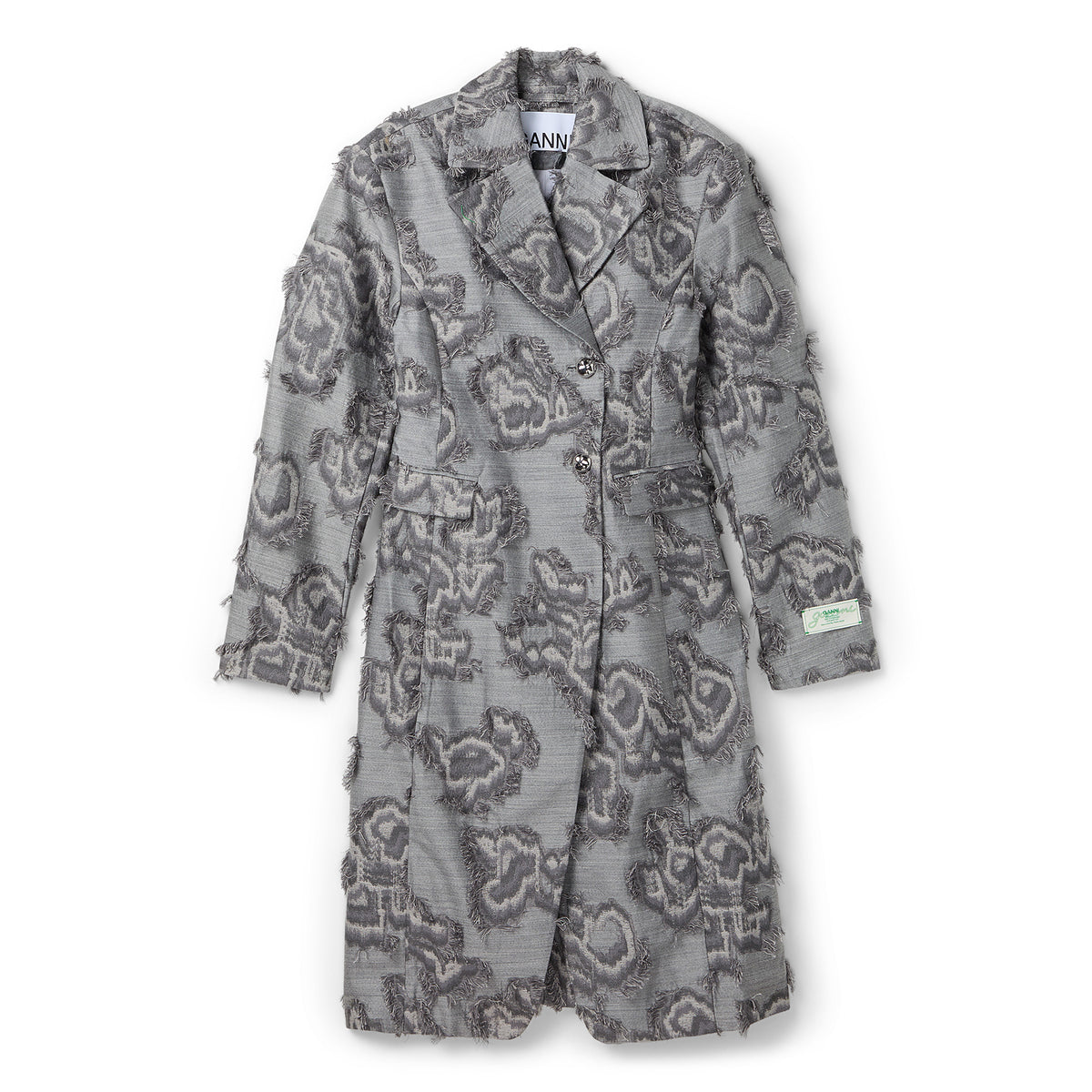 GANNI Fil Coupe Suiting Coat (Mockingbird)