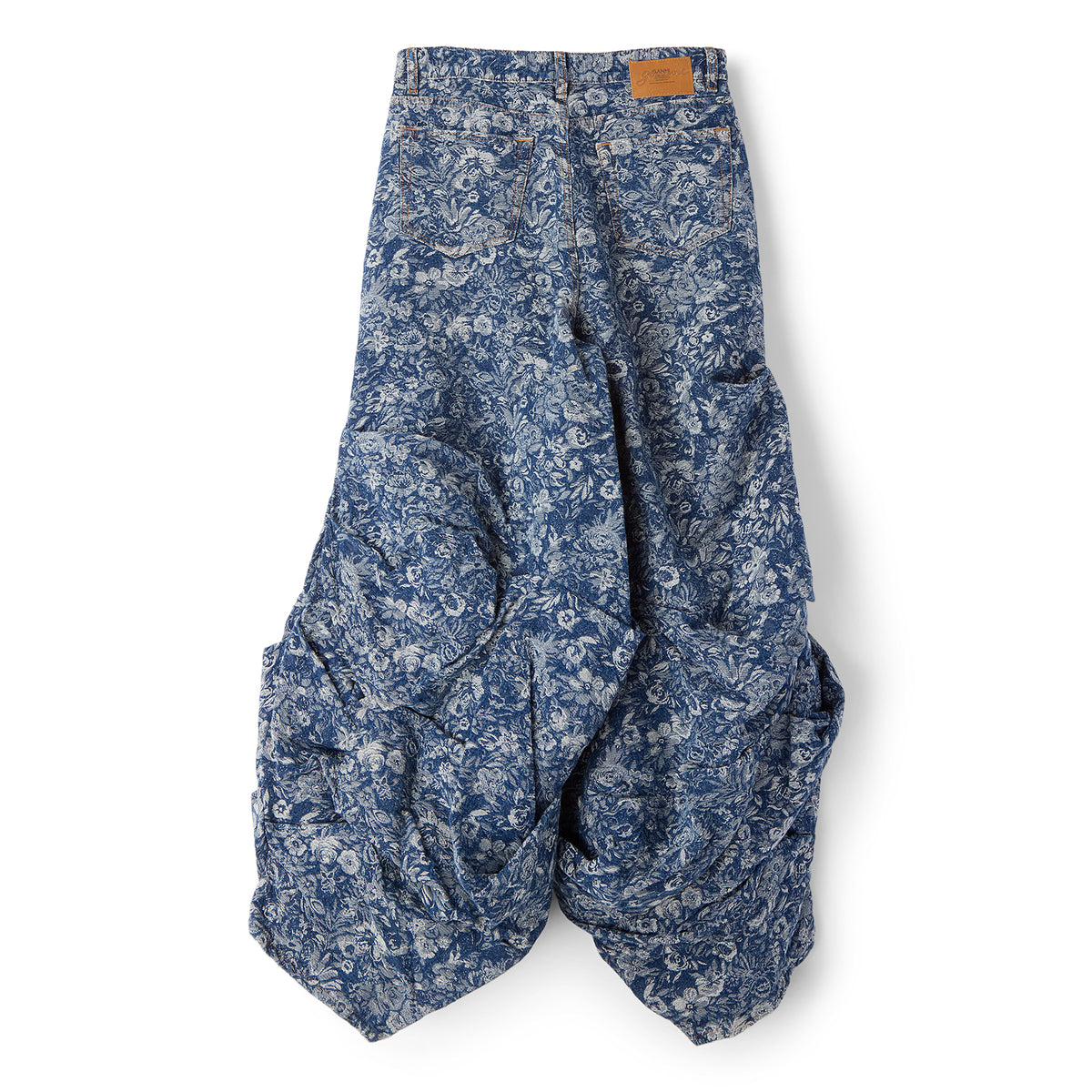 GANNI Tapestry Draped Jeans (Mid Blue Stone)