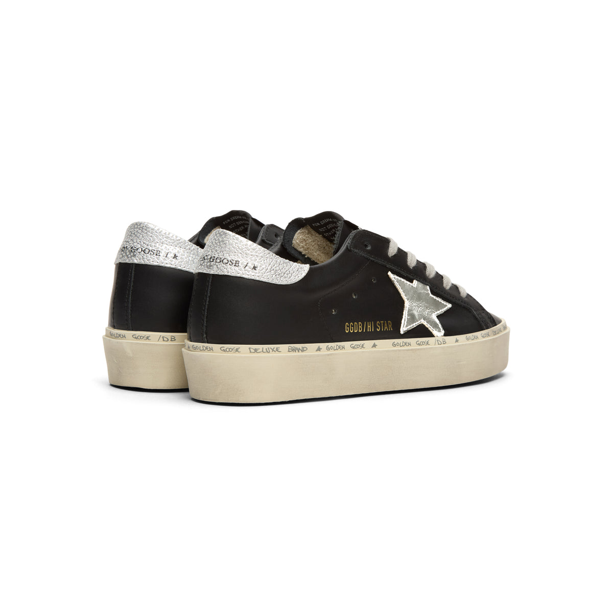 Golden Goose Hi Star Leather Upper Laminated Star (Black/Silver)