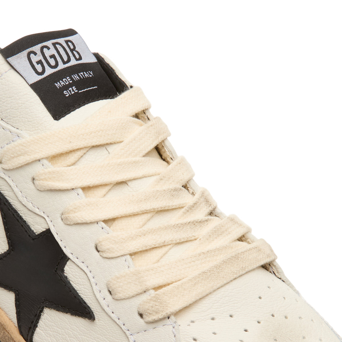 Golden Goose Ballstar Nappa Upper Leather Star And Heel Crack Toe And Spur (White/Black)