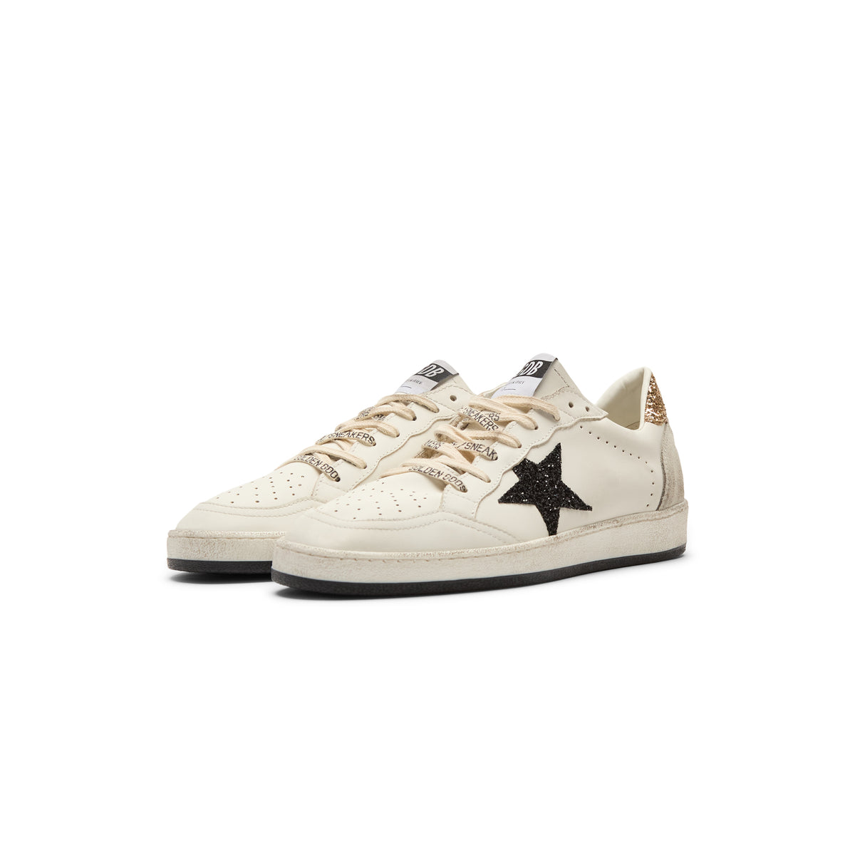 Golden Goose Ballstar Leather Upper And Toe Glitter (White/Black/Gold/Ice)