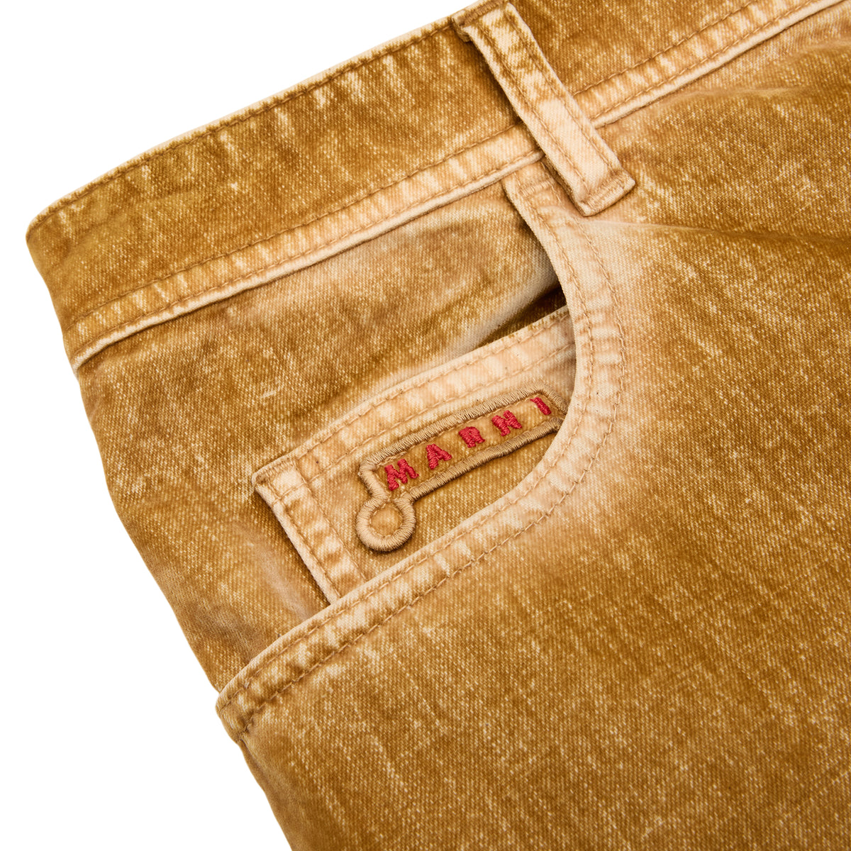 MARNI Flocked Denim Trousers (Beige)