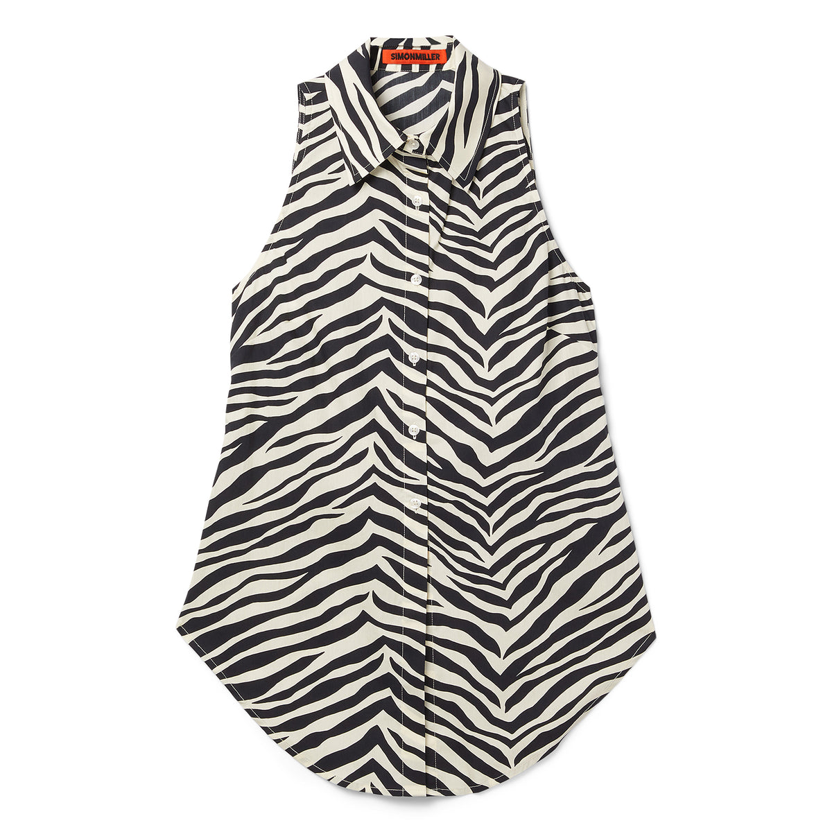 Simon Miller Loch Sleeveless Poplin Button Up (Zebra print)