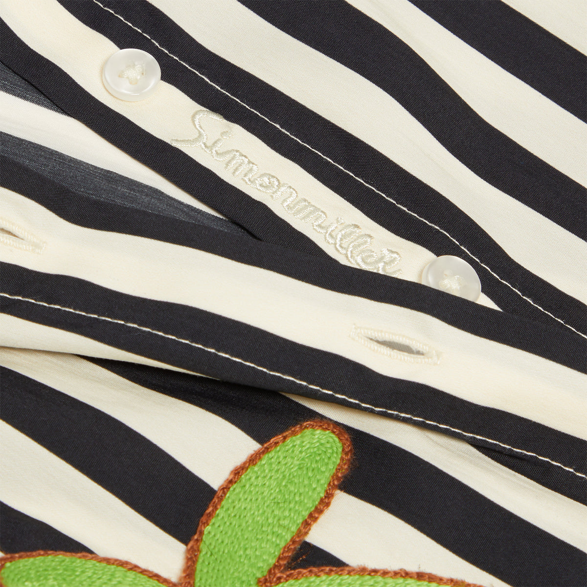 Simon Miller Loch Sleevless Poplin Button Up (Black/White stripe)