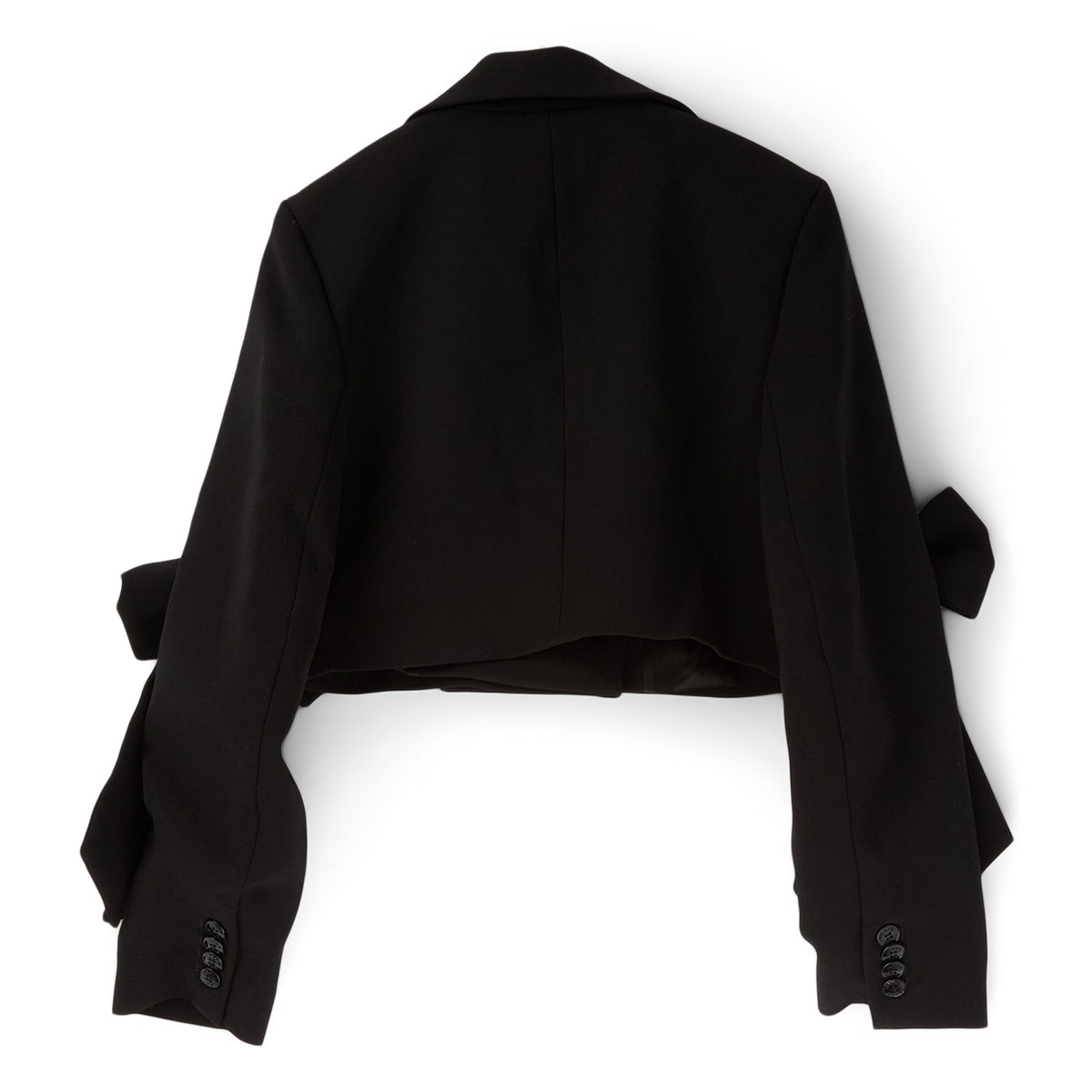 GANNI Bonded Crepe Cropped Blazer (Black)