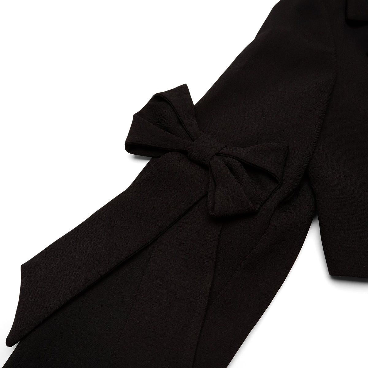 GANNI Bonded Crepe Cropped Blazer (Black)