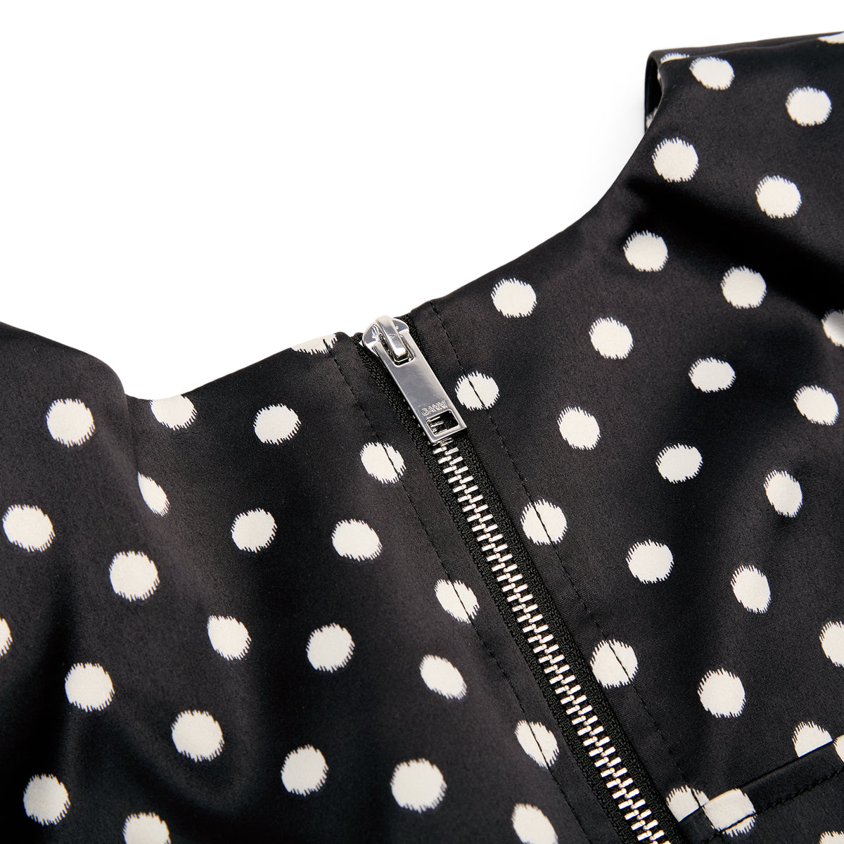 GANNI Printed Double Satin Corset Top (Black)