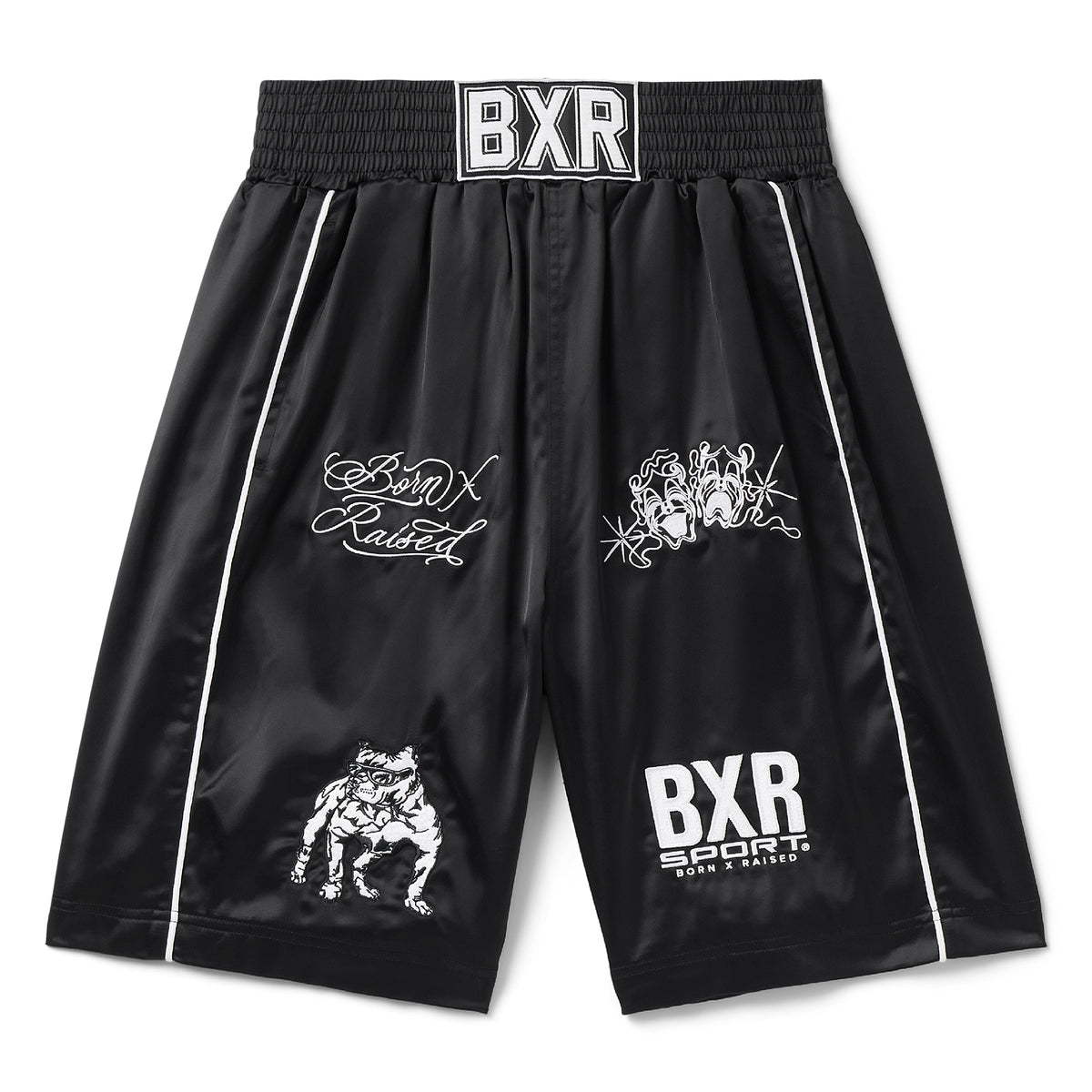 Born x Raised Satin Boxing Trunks (Black)