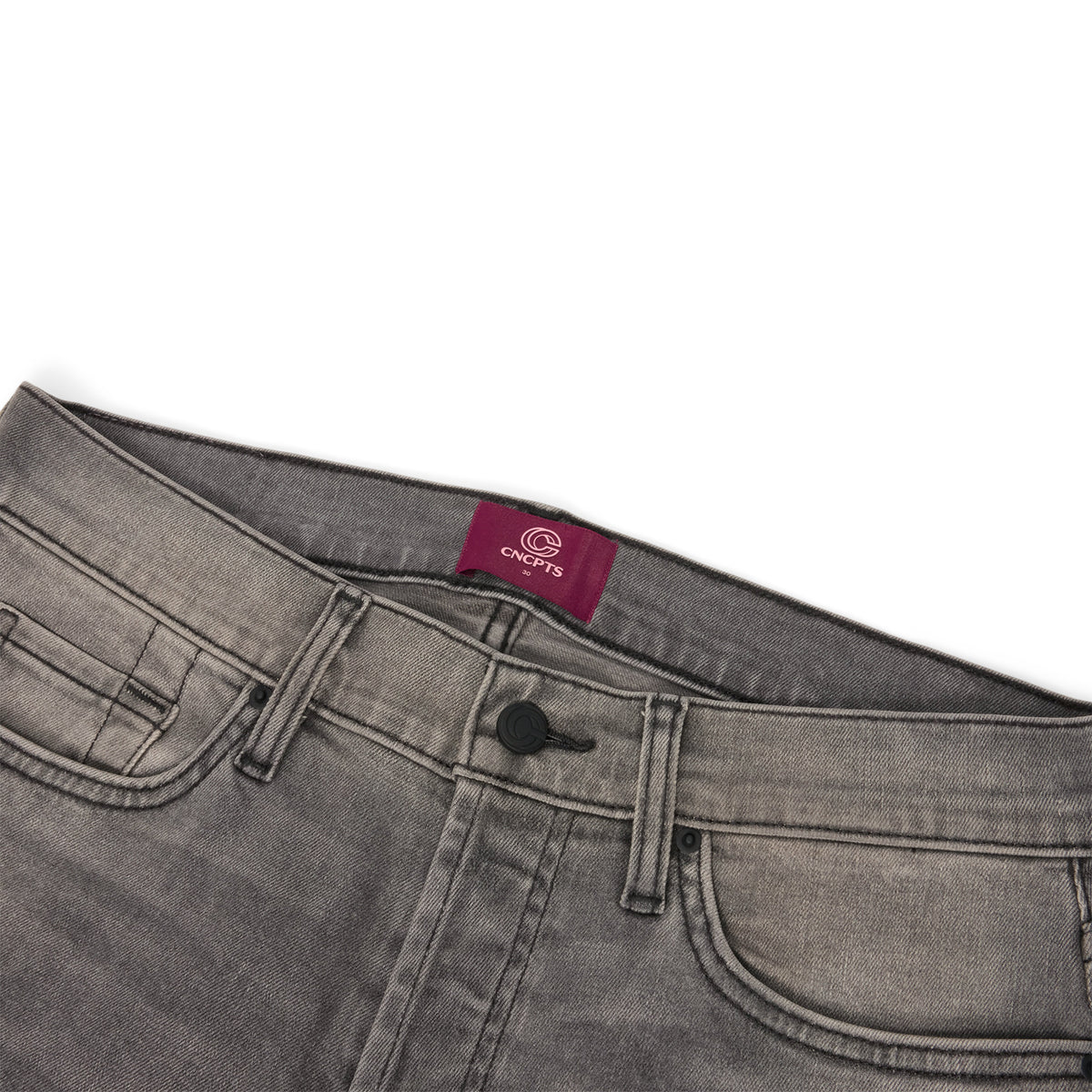 CNCPTS Coated Straight Denim (Black/Grey)