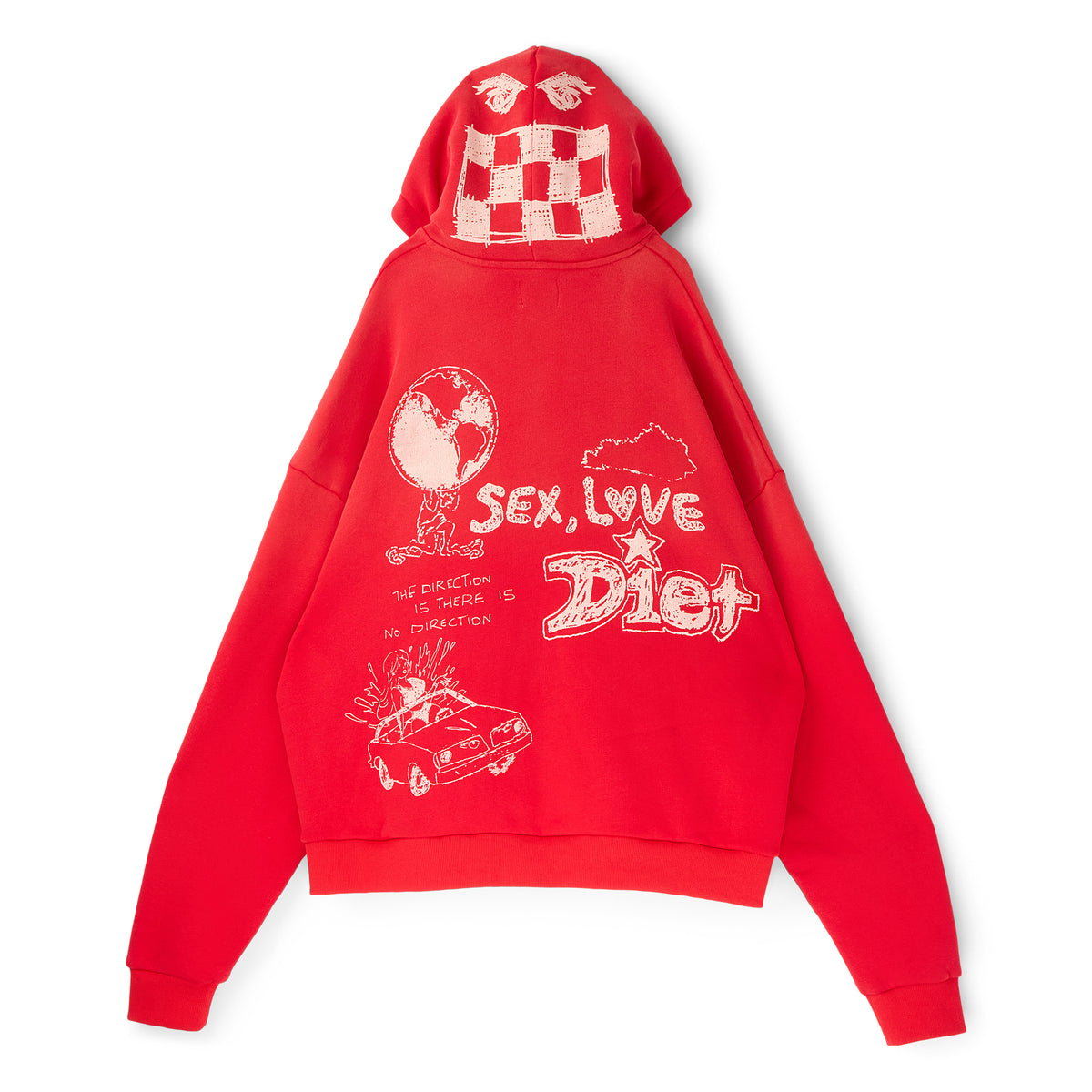 Diet Starts Monday Doodle Hoodie (Red)