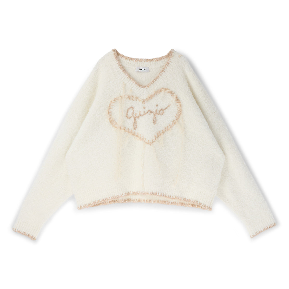 Danielle Guizio Guizio Heart Sweater (White)