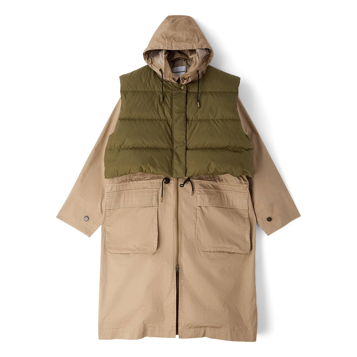 H2OFagerholt Sherlock Coat (Sand/Dark green moss)