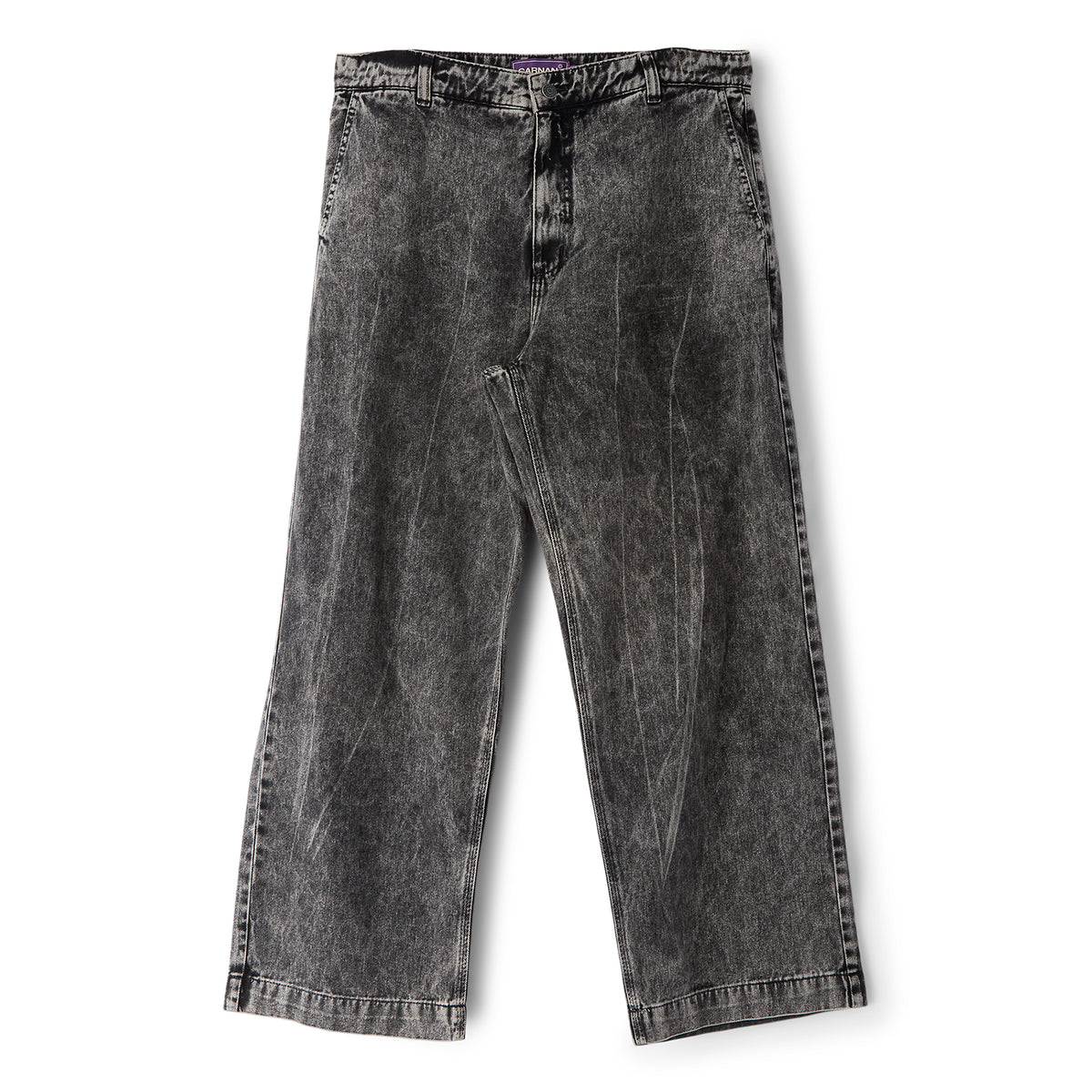 CARNAN Washed Black Tailored Twill Pants (Black)