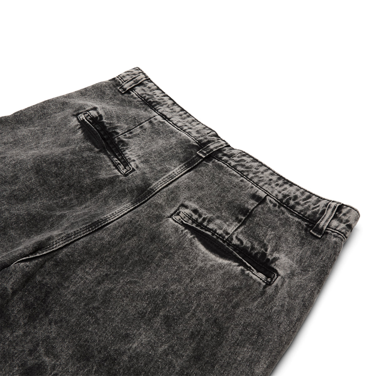 CARNAN Washed Black Tailored Twill Pants (Black)