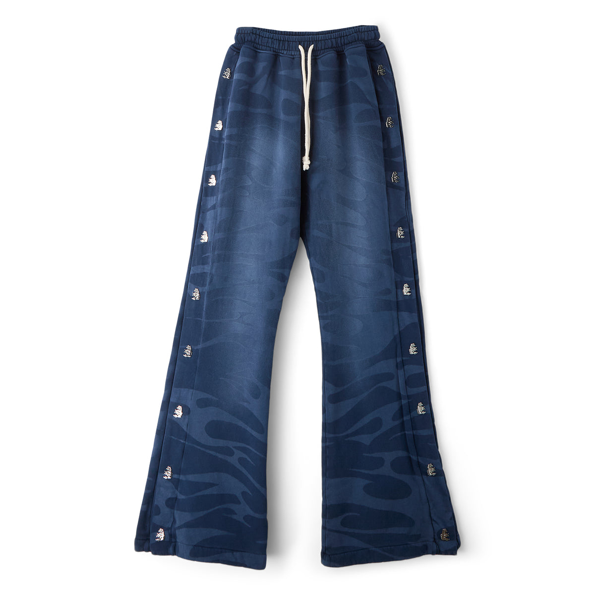 Hellstar Snap Sweatpants W/ Flame (Black)
